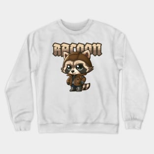 Cool Raccoon in a Hooded Jumper BG Crewneck Sweatshirt